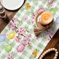 thumbnail image 3 of Sage Green Easter Table Runner 120 Inches, Spring Watercolor Bunny Eggs Flower Plaid Bed Runner Dresser Scarves Tabletop for Indoor Outdoor Parties/Ceremony/Banquet, 13"x 120", 3 of 8