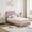 Light Pink, variant on Twin Bed Frames, Platform Bed Frame with Upholstered and Led Headboard, Twin Bed Frames, Twin Bed Frame with Wooden Slats Support, Noise-Free, No Box Spring Needed, Light Pink