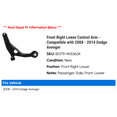 thumbnail image 2 of Front Right Lower Control Arm - Compatible with 2008 - 2014 Dodge Avenger 2009 2010 2011 2012 2013, 2 of 2