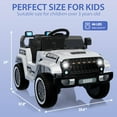 thumbnail image 6 of EastVita 12V Kids Ride on Truck Car, 4 Wheeler Electric Vehicles with Remote Control, Spring Suspension, 3 Speeds, LED Lights, Music, MP3, Battery Powered Ride on Toy Gift for Boys Girls, 6 of 6