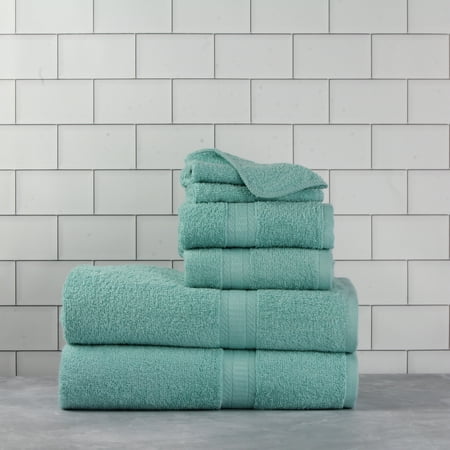 Mainstays Basic 6-piece Towel Set Aqua