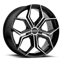 22x9 MKW M121 Gloss Black Machined Wheel 6x5.5 (18mm)