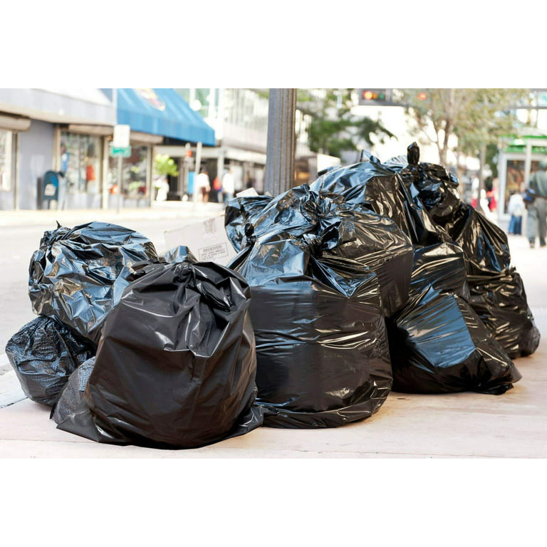 Ox Plastics 55 Gallon, 2 MIL Thick, Large Contractor Heavy Duty Bags, Extra Large  Trash Can Liner Bags, 36x52 55gal 2mil (Black, 25 Bags) 