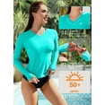 thumbnail image 5 of BeautyIn Women V-Neck Rash Guard UPF 50+ Sun Protection Swimwear Shirt, 5 of 6
