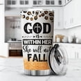 thumbnail image 3 of God Says You Are Tumbler With Lid 20oz Christian Gifts For Women Faith Theme Gifts God Is Within Her She Will Not Fall Stainless Steel Coffee Cup 20oz Glitter Leopard Rainbow, 3 of 6