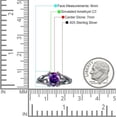thumbnail image 7 of Round Split Shank Ring Amethyst Cubic Zirconia Black Tone 925 Sterling Silver, Size 6, 7 of 7