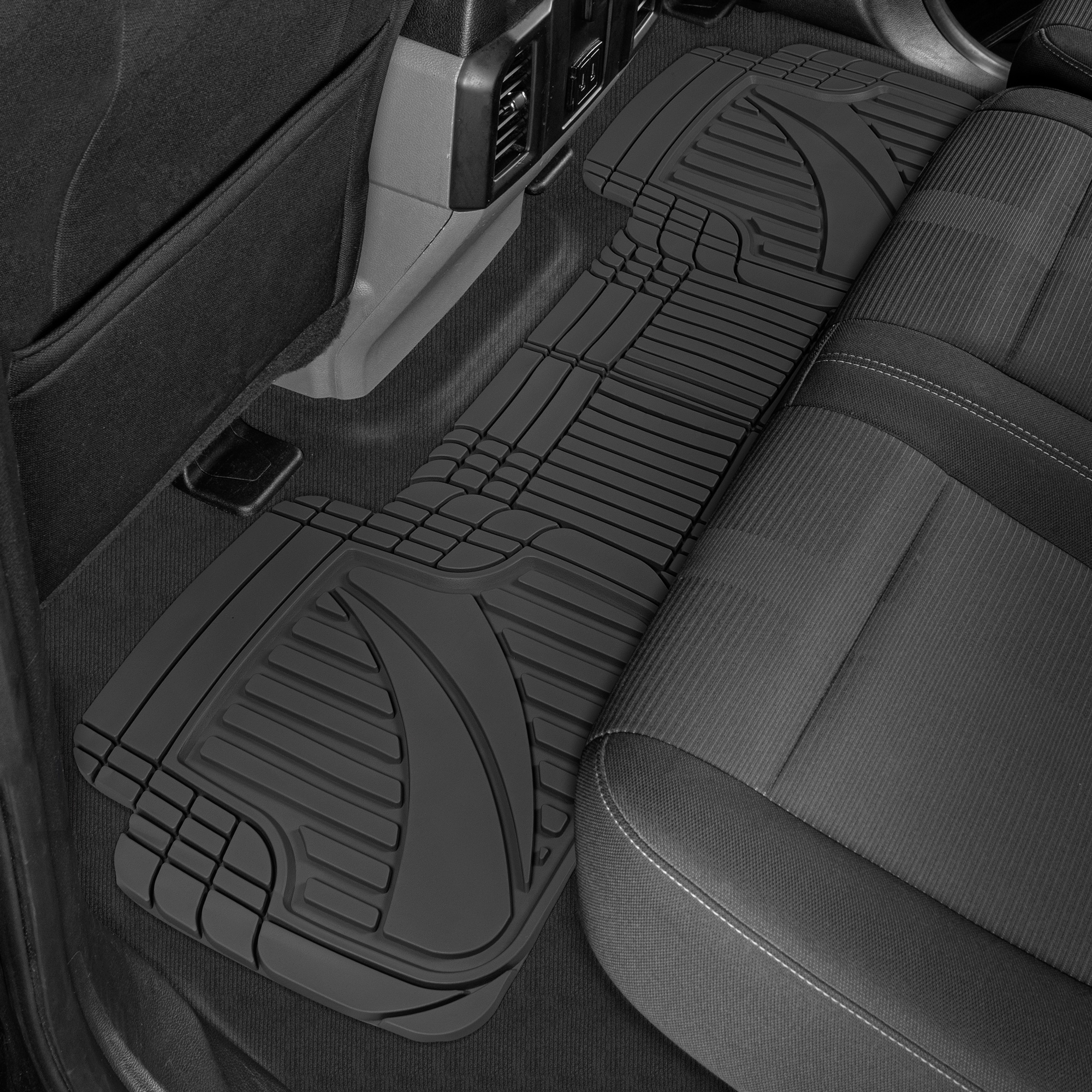 Motor Trend FlexTough Advanced Performance Car Floor Mats  Cargo Liner 4pc  HD Rubber Floor Mats  Trunk Mat for Car SUV Van Auto