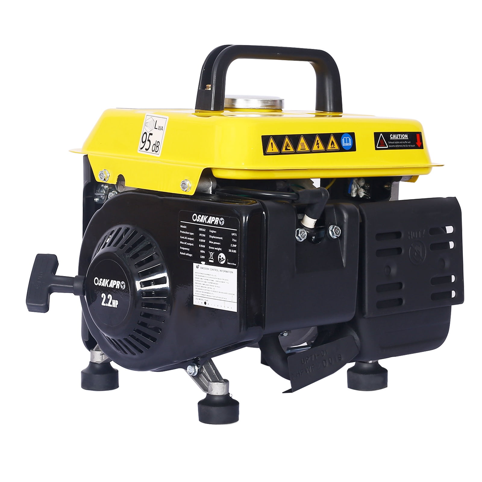 Portable Gas Powered Generator, 900W Peak, 800W Rated, Low Noise, Lightweight, EPA Compliant for Home, Camping, and Outdoor Use