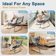thumbnail image 5 of Outdoor Rocking Chair Patio Lounge Chair, SUREGO Wicker Egg Chair with Cushion, 30° Rocking Angle, Steel Frame & Rattan Fabric, Waterproof Rocker for Porch, Garden, Living Room - Easy Assembly, Gray, 5 of 7