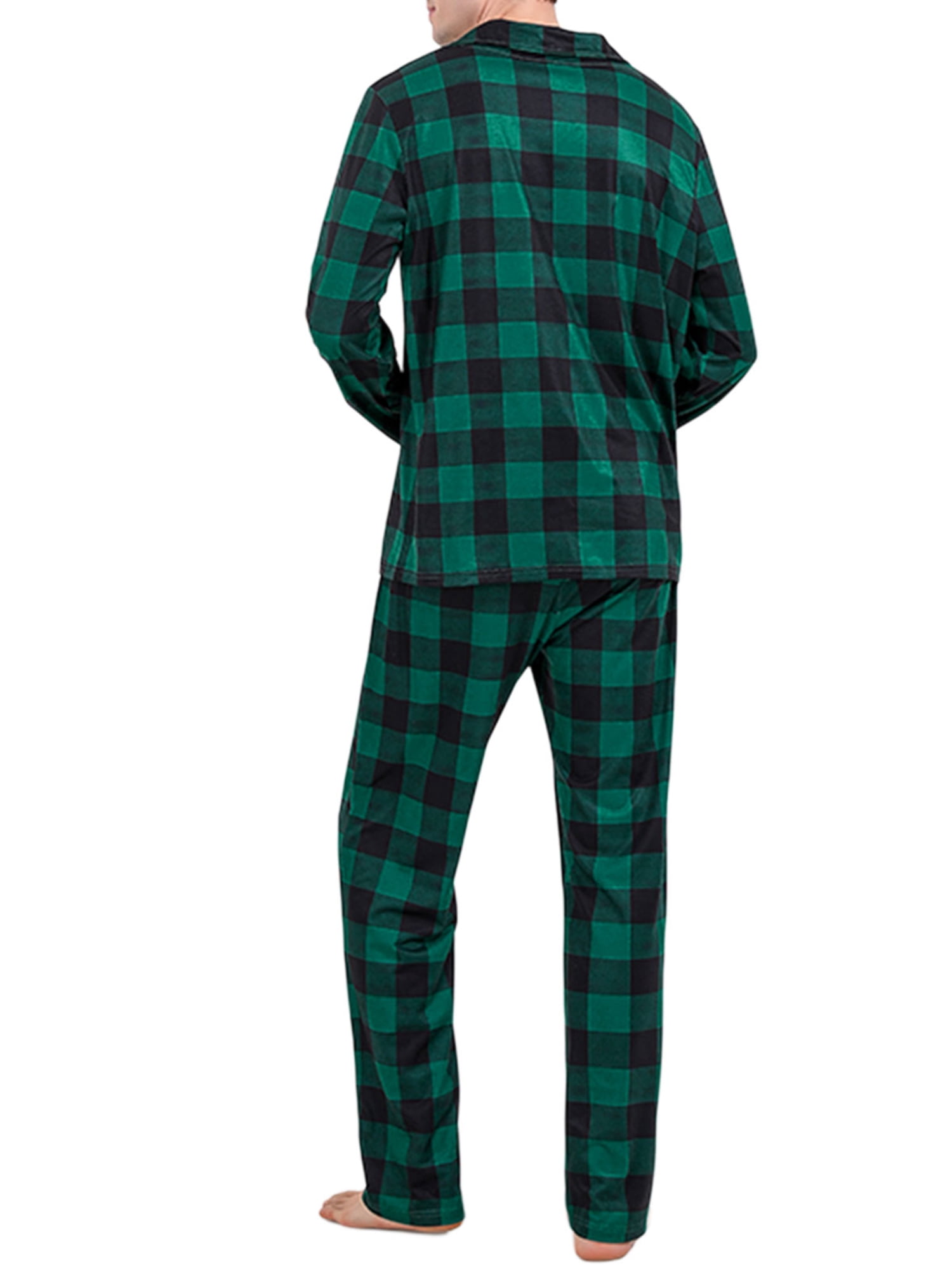 Family Christmas Pajamas Matching Sets Green Plaid Shirt Loose Pants Xmas  Matching Pjs Holiday Home Xmas Family Sleepwear Set