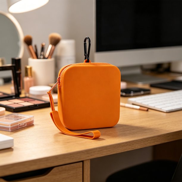 MTBLYS Bolsa de almacenamiento pequeña de silicona | Estuche portátil repelente al agua con cuerda para colgar | Organizador de cables de carga para monedas|llaves y auriculares