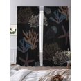 thumbnail image 2 of Black Coral Coastal Sheer Curtains 96 Inch Length 2 Panels Set, Nautical Starfish Summer Beach Voile Window Treatment Semi Sheer Long Curtains Drapes for Bedroom/Living Room/Kitchen 52"x96"x2, 2 of 7