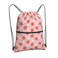 thumbnail image 2 of Wukai Strawberry Waterproof Drawstring Backpack with Zipper Pocket,Large Foldable Gym Bag for Women and Men, Perfect for Sports, Yoga, and Travel, 2 of 8