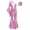 Pink, variant on Linjinx Kids Girls Shiny Metallic One Shoulder Flare Sleeve Jumpsuit Romper Playsuit with Hair Pink 8