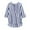 Blue, variant on Women Cotton Linen Tops Casual Stripe Printed Vacation Flowy Shirts Lightweight Loose Fit 3/4 Length Sleeve V-Neck Tees(Medium,Pink)