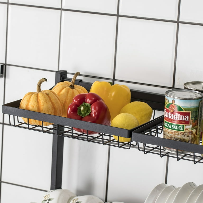 Veryke Stainless Steel Over The Sink Dish Rack w/ Hooks, Kitchen Double  Layer Bowl Rack Shelf - Silver 
