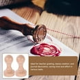 thumbnail image 3 of Zehuanyu 2pcs Blank Wooden Stamps for DIY Crafting Projects Teacher Classroom Grading Stamps with Round Handle for Homework Scrapbooking, 3 of 8