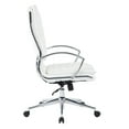 thumbnail image 3 of Office Star Products High Back Manager's Faux Leather Chair in White with Chrome Base, 3 of 5