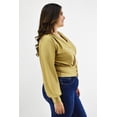 thumbnail image 2 of Blusa de satín escote cruzado Roman Fashion /Tallas Extras, 1842 (Dorado) dorado 40, 2 of 6