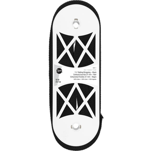 Dritz 1-1/4" Cotton Belting for Straps and Handles, 15-Yards, Black