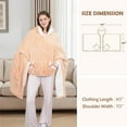 thumbnail image 5 of Wearable Heated Throw Blanket, Electric Heated Wrap Poncho Shawl & Hoodies with Pockets, 7 Heating Levels & 4 Hours Time Settings, Machine Washable with ETL Certification 40" x 70", Beige, 5 of 6