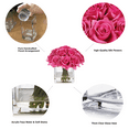 thumbnail image 3 of 16 Heads Silk Rose Flowers in Glass Vase with Faux Water, 3 of 5