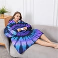 thumbnail image 5 of Oversized Wearable Blanket Hoodie,Blue Purple Tie Dye Mandala Pattern Sherpa Blanket Hoodie with Super Pockets,Super Warm Fuzzy Pullover for Women & Men, 5 of 6