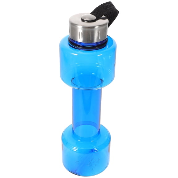 FOMIYES 1Pc Dumbbell Shape Water Bottle Sky-Blue Portable for Gym and Sports 750ml