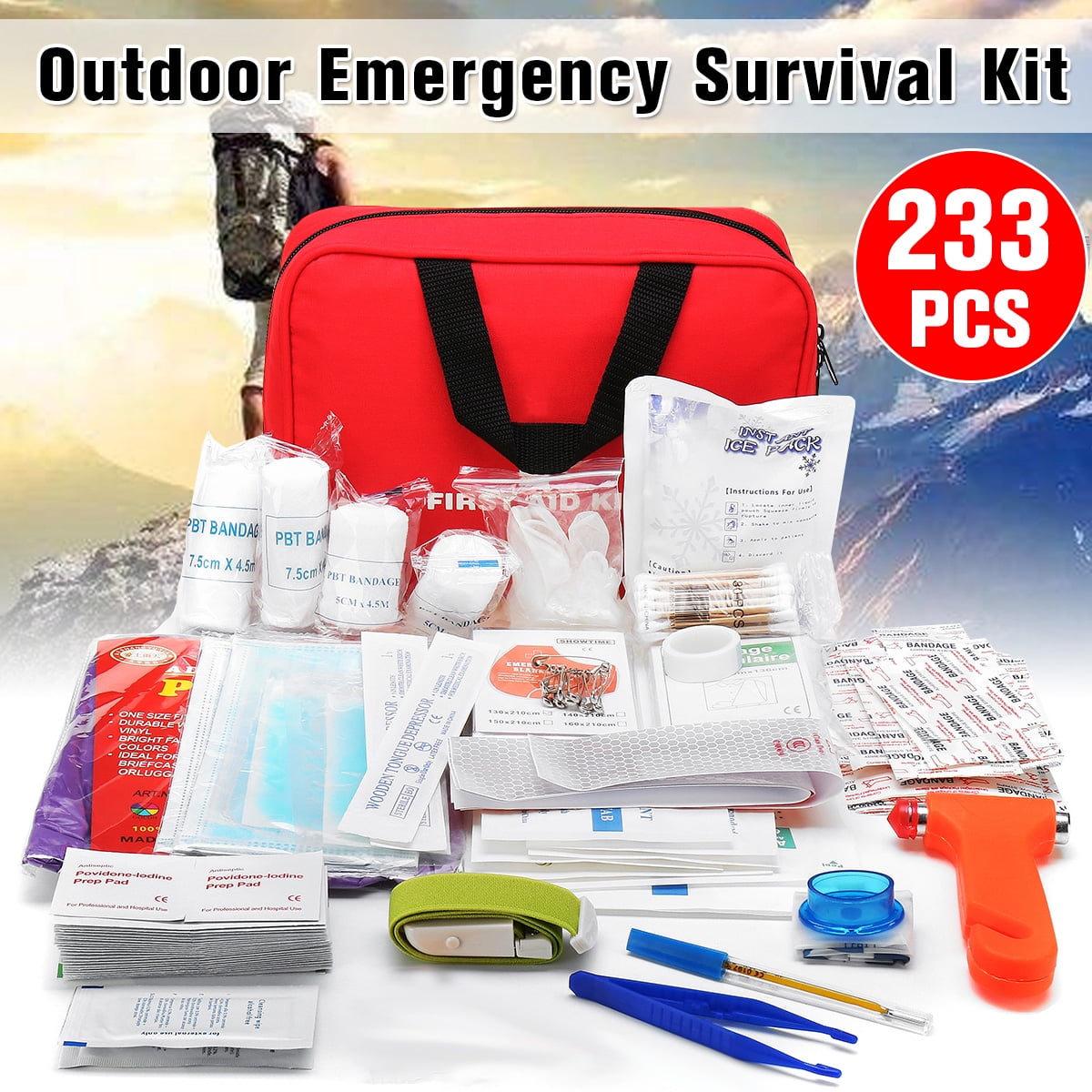 233Pcs/set Multi-Purpose Home & Outdoor SOS Survival Kit, Emergency