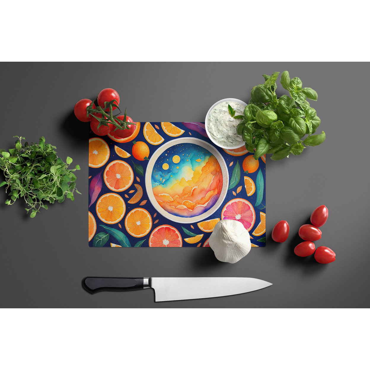 thumbnail image 3 of Carolines Treasures DAC1854LCB 15 x 12 in. Colorful Oranges Glass Cutting Board - Large, 3 of 5