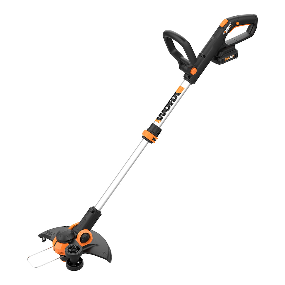 Worx WG163 12" Cordless Grass Trimmer/Edger, (2) 20V Li-ion, 5hr Charger, Wheeled Edging, Command Feed, Includes: WA3525, WA3742
