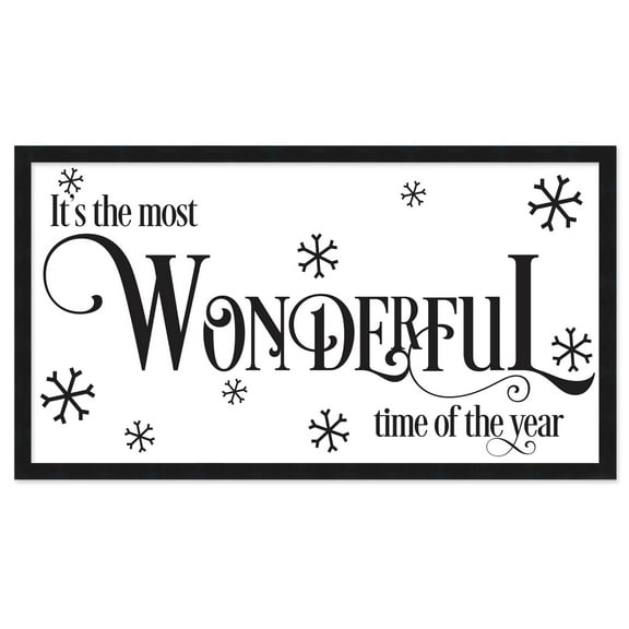 It's the Most Wonderful Time of the Year Vintage 7.5" x 13.5" Framed Christmas Wall Decor  Sign