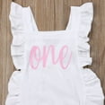 thumbnail image 3 of Letter Print Romper Ruffle Sleeveless Backless Summer Girls Baby Bodysuit, 3 of 7