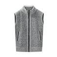 thumbnail image 2 of APEXFWDT Men's Big & Tall Fleece-Lined Sweater Vest Zip-Up Crewneck Sleeveless Casual Coat Warm Outerwear for Fall/Winter,L,Gray, 2 of 6