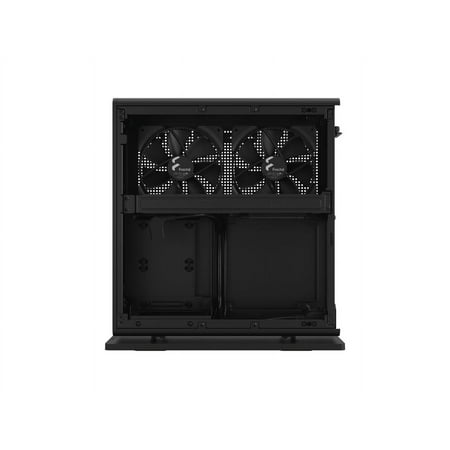 Fractal Design - Ridge Black Mini-ITX Slim Small Form Factor Console PC Case with PCIe 4.0 Riser - Black