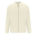 thumbnail image 1 of Blusa y camisa de cuello alto de manga larga para hombre, color liso, con bolsillos y cremallera, blusa de cuello alto para hombre, blusa de poliéster, 1 of 4