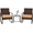 Brown Rattan/Brown Cushion, variant on Ainfox 2 Pieces Aluminum Patio furniture Set, Outdoor Sectional Sofa with 2 Middle Chairs, Grey