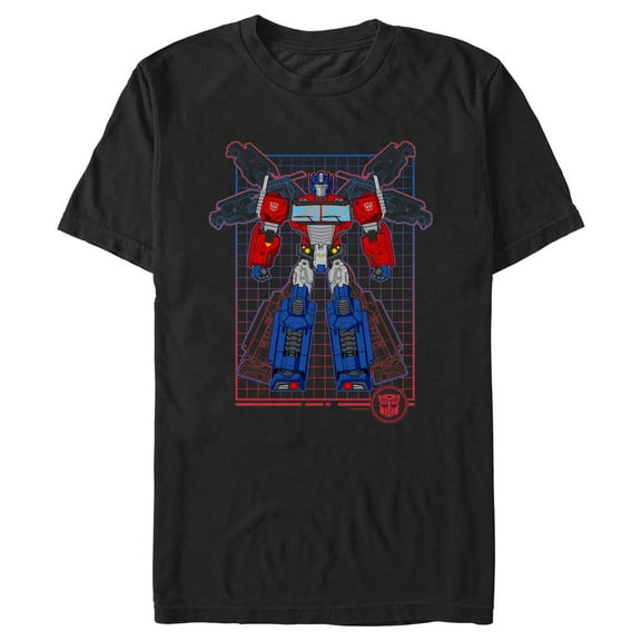Men's Transformers Optimus Prime Grid  Graphic T-Shirt