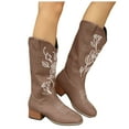 thumbnail image 7 of Mostsola Square Toe Cowboy Boots for Women Floral Embroidered Cowgirl Western Boots Wide Calf Boots, 7 of 7