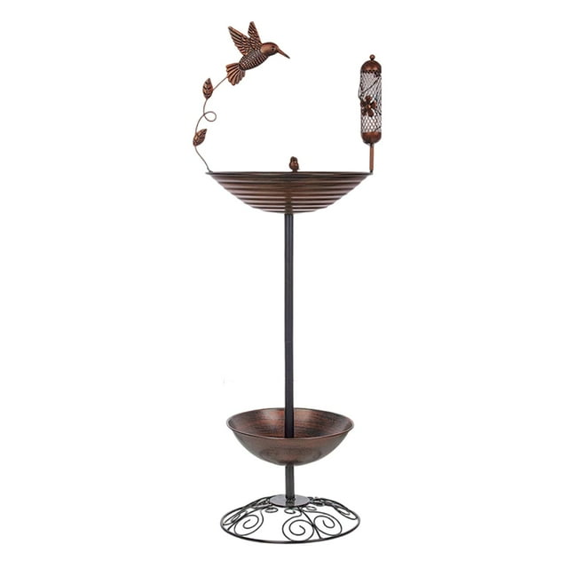 Comedero para Pájaros, Adorno de Hierro, Bebedero para Pájaros, Resistente Al Agua, Gran Capacidad, Regalo, Jardín, Patio, Decoración Exterior.