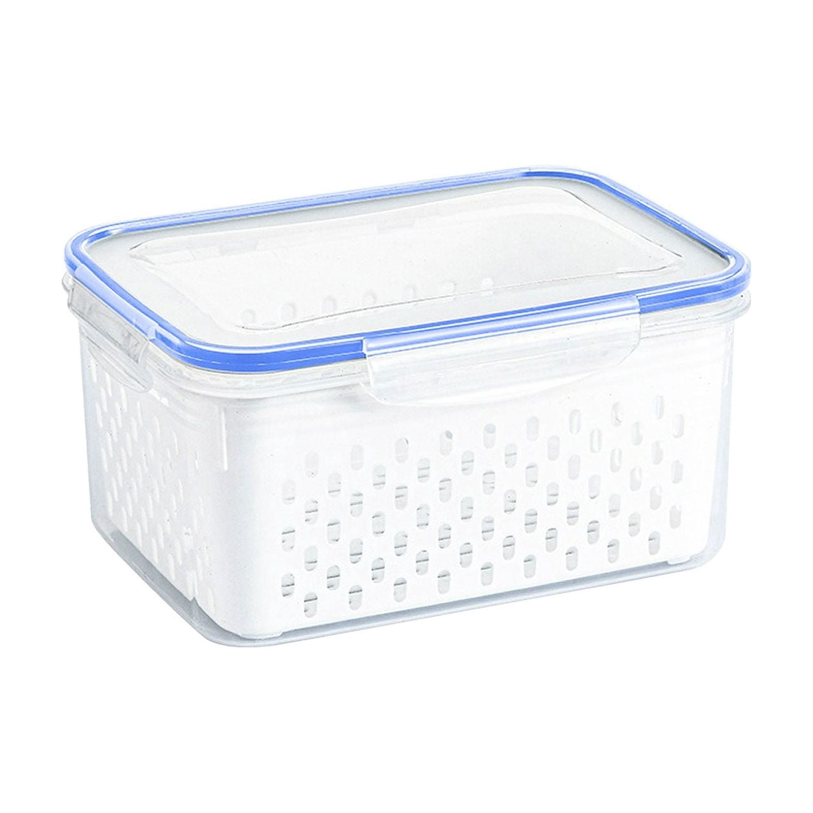 COM1950s Produce Storage Container With Colander Set, Airtight Food Storage Containers for Fridge, Leak-Proof Fruit and Vegetable Keeper, Stackable Refrigerator Organizer for Berry and Greens