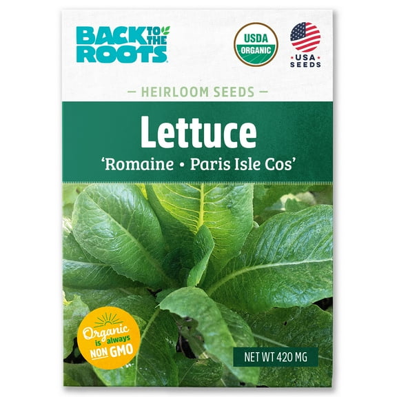 Back to the Roots Organic Romaine Lettuce 'Paris Isle Cos', 1 Seed packet
