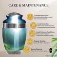 thumbnail image 2 of Ample Crimination URN Without Engraving | Large 10.5" Elegant Memorial Urn for Ashes with Meena Floral Design & Engraving Option ACU093, 2 of 8