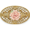 thumbnail image 1 of Gold-tone Porcelain Flower Brooch, 1 of 5