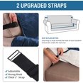 thumbnail image 3 of Sofa Covers Couch Covers 3 Seat Sofa Protector Cover Quilted Thick Velvet Plush for Dogs Pets with Non-Slip Two Elastic Straps on Back and Bottom (Seat Width: 70", Navy), 3 of 7