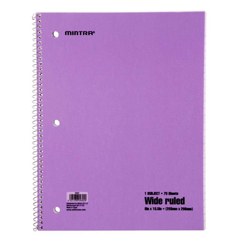 Mintra Office Spiral Notebooks, 6-Pack, Wide Ruled, Pastel photo 6