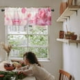 thumbnail image 6 of Hokiten Rod Pocket Curtain Valance, Pink Rose Fantasy Farmhouse Window Valance for Living Room, Bedroom, Kitchen Elegance Floral Romantic Reflection 60"W x 18"L, 6 of 8