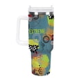 thumbnail image 3 of Colorful Car 40 Oz Tumbler with Handle and Straw Lid, Stainless Steel Insulated Travel Coffee Mug, Vacuum Insulated Water Bottle for Home, Office, Car, Keep Hot/Cold for Hours, 3 of 8