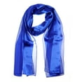thumbnail image 3 of NYFASHION101 Women's Versatile Satin Striped Sheer Chiffon Scarf Headwear - Royal Blue, 3 of 4