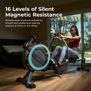 Sunny Health & Fitness MotionMax Foldable Magnetic Rowing Machine with Full Feathering Capability + Extra-Long 51” Rail w Smart Bluetooth & FREE SunnyFit® App- SF-RW522067